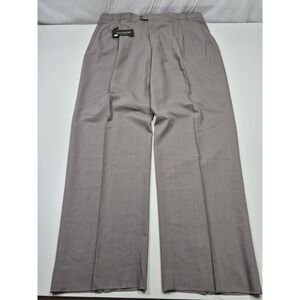 Zanieri Dress Pants Mens 46x36 Gray Wool Pleated Straight Unhemmed Italy NWT